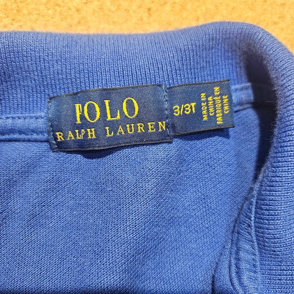 Ralph Lauren Polo Shirt Blue Orange Big Pony 3 Logo Size 3T Preppy Short Sleeve - Picture 4 of 7